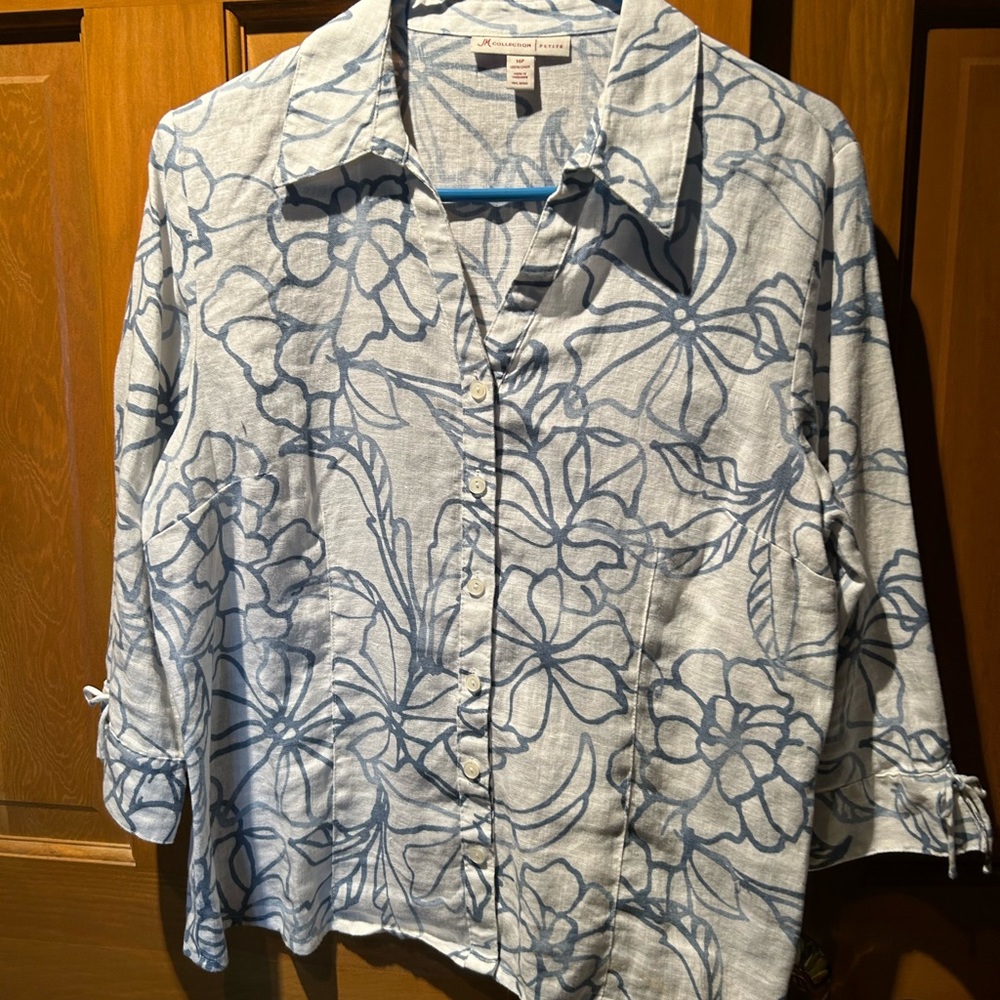 JM Collection Linen Top size 14 P🍎